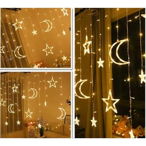 Lichtendirect- Lichtslinger- Kerstverlichting- Ster-Maan- 3.5 Meter 138 LED- Sfeer Verlichting-Lichtsnoer voor binnen - Ramadan-Suikerfeest
