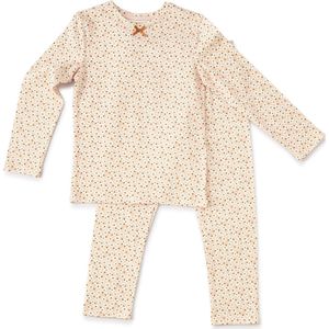 Little Label Pyjama Meisjes Maat 86 - roze, wit - Zachte BIO Katoen - 2-delige pyama meisjes - Gebloemd
