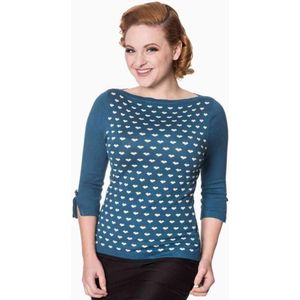 Dancing Days - CHARMING HEART Gebreide trui - 4XL - Blauw