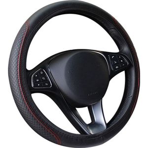 Kasey Products - Stuurhoes Auto - Voor 36-38 cm Stuurwiel - Ademend en Antislip - Zwart met Rood