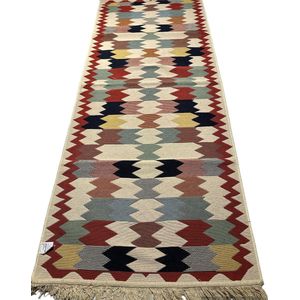 Kelim vloerkleed Antalya -Kelim Kleed - Kelim tapijt - Oosterse Vloerkleed - 80x200 cm - Loper - Bankkleed