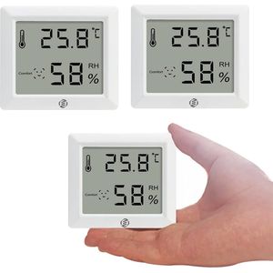 Equivera Huisthermometer - Kamerthermometer - Binnenshuis - Digitale Thermometer - Hygrometer