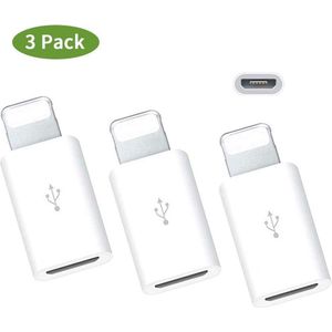 Micro USB naar lightning adapter - 3 stuks - Micro-usb to 8 pin converter - Geschikt voor Apple Iphone / Ipad Pro