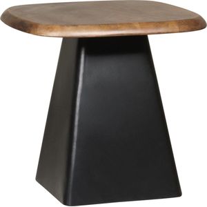 Bijzettafel Alto - set 2 stuks - Metaal/hout - Zwart/naturel - 47x46x47/38x39x38 cm (BxHxD)