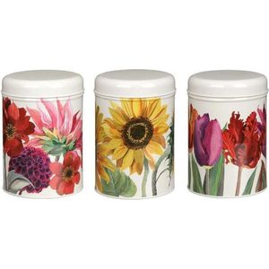 Emma Bridgewater - Set van 3 bewaarbussen Flowers - Bewaarblik - Bloemen - Blik - Ø 10,5 x 14,5 cm