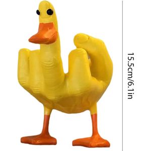 Decoratieve middelvinger eend beeld - Grappig cadeau - Beeld - Sculptuur