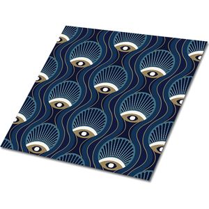 Tulup PVC Tegels - Abstracte Ogen Vinyl Tegels - 30 cm x 30 cm - Blauw Vloer Tegels PVC - 9 stuks - Vinyl Vloer Tegels - Kinderen Plaktegels - Zelfklevende PVC Tegels - Plaktegels keuken en Badkamer