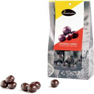 Duva Amarena Kers in Knapperige Pure Chocolade - Ontpitte Kers Omhuld door Belgische Fondant Chocolade 250g