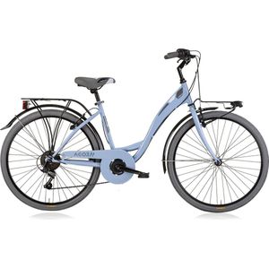 MBM Agora 26 Inch Transportfiets - 26 Inch 43 cm - Damesfiets met 6 Versnellingen - V-Brakes - Lichtblauw