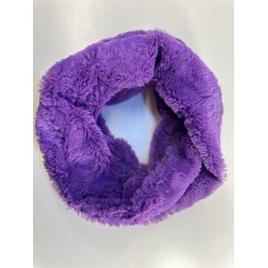 Zachte, Fluffy Lila Paarse Pluche Fleece Colsjaal - Infinity Sjaal
