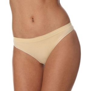 Brubeck Dames Ondergoed String - Naadloos Elastisch Katoen Beige - M