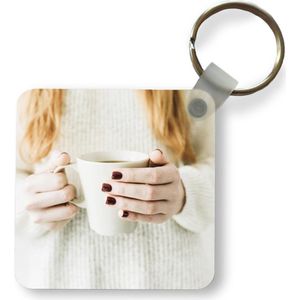 Sleutelhanger - Uitdeelcadeautjes - Vrouw - Trui - Koffie - Plastic - Kerst - Cadeau - Kerstcadeau voor mannen en voor vrouwen