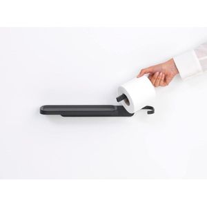 Toiletrolhouder met Plank voor Reguliere Toiletrollen - Wandmontage - Corrosiebestendig - Incl. Bevestigingsmateriaal - Mineral Infinite Grey