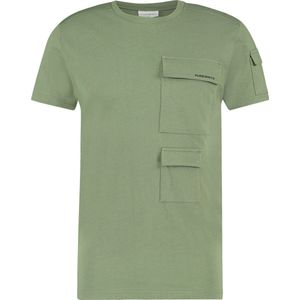 Purewhite -  Heren Regular Fit  T-shirt  - Groen - Maat XS