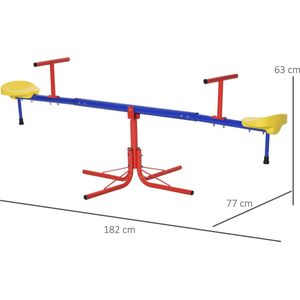 Outsunny Kinderen tuinwip 360° draaibare wip carrouselwip metaal meerkleurig 344-023