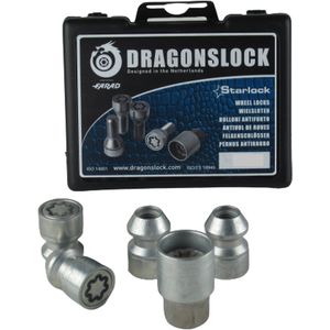Velgenslot - Wielslot geschikt voor de Kia Magentis vanaf 08/2006 - Merk Dragonslock - Verzinkt - Kleur Grijs