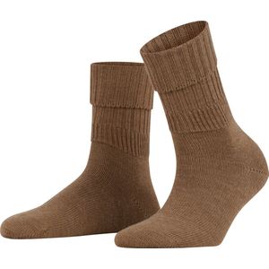 FALKE Striggings Rib warme dikke merinowol sokken dames bruin - Maat 35-38