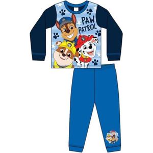 Paw Patrol - Pyjama - Maat 104/110 - Chase, Marshall en Rubble - Pyjamajasje en pyjamabroek - Blauw
