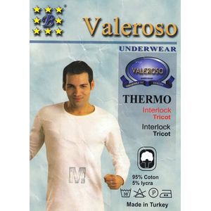 Thermoshirt - Thermisch onderhemd - lange mouwen - WIT/BLAUW/GRIJS tinten - MAAT XL - Wintersport - Valeroso - Thermo - HQ