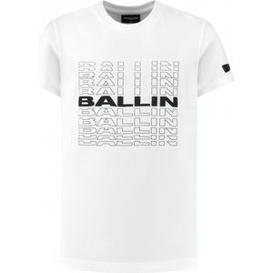 Ballin Amsterdam - Jongens Slim fit T-shirts Crewneck SS - White - Maat 16