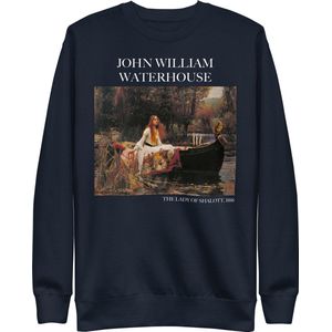 John William Waterhouse 'De Dame van Shalott' (""The Lady of Shalott"") Beroemd Schilderij Sweatshirt | Unisex Premium Sweatshirt | Navy Blazer | XL
