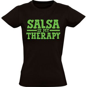 Salsa is my therapy Dames T-shirt - dansen - muziek - feest - dans