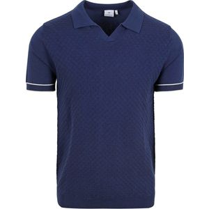 Blue Industry - Knitted Poloshirt Riva Navy - Modern-fit - Heren Poloshirt Maat L