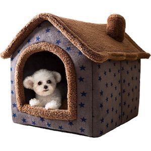 Château Animaux® Hondenhuis - Kattenhuis - 50 x 40x 46 cm - Dierenhuis - Kattenhok - Hondentent - Hondenhuisjes voor binnen - Bruin