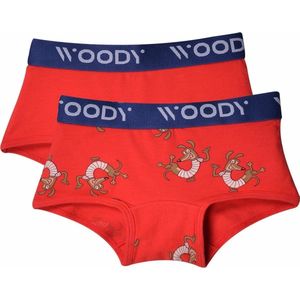 Woody boxer meisjes - hond - rood - duopack - 201-1-SHO-Z/017 - maat 92
