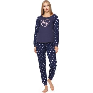 Merry Style Dames Pyjama - Lange mouwen - Lange broek - Katoen - MS-TR-2438 - Marineblauw-2C - M