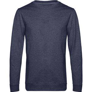 Sweater 'French Terry' B&C Collectie maat 3XL Heather Donkerblauw/Navy
