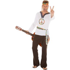 dressforfun - herenkostuum hippie Jimmy XL - verkleedkleding kostuum halloween verkleden feestkleding carnavalskleding carnaval feestkledij partykleding - 300955