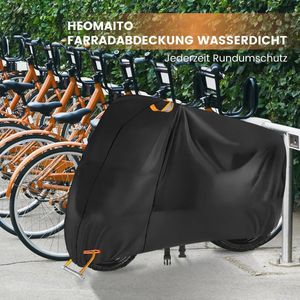 Fietsovertrek voor buiten, waterdicht, UV-bestendig, Oxford-weefsel, 210D, beschermhoes voor 2-3 mountainbikes en racefiets, zwart, 200 x 105 x 110 cm