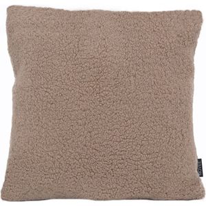 Teddy Taupe Kussenhoes | Polyester | 45 x 45 cm