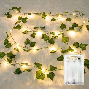 Kunstmatige Klimop Slinger Met Timerfunctie - LED Lichtketting Bloemenslinger - Decoratieve Groene Klimop - Voor Binnen en Buiten - Feestelijke Verlichting - Muurdecoratie