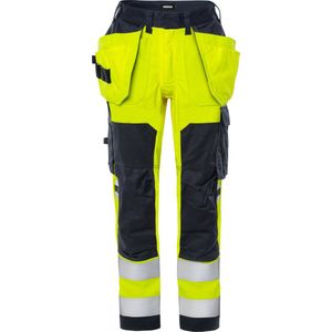 Fristads Flamestat hogezichtbaarheids dameswerkbroek stretch klasse 2 2164 ATHF - Hi-Vis geel/marineblauw - 40
