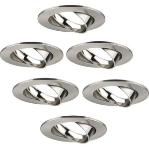 Ledvion - 6X LED Inbouwspot Rio - RVS - Dimbaar - 3W - 6500K - Ø85 mm