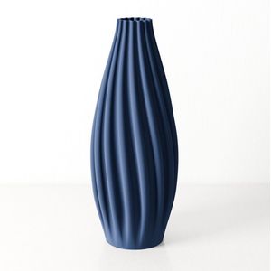 Dastium Home - Grote Vaas Blauw - H50 cm - Luxe vaas voor zijden bloemen - Woonaccessoire van gerecycled plastic - Elegante kleurrijke vaas