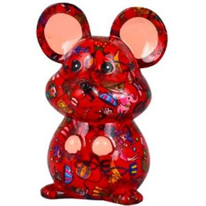 Pomme pidou spaarpot muis Martha M rood met circusfiguren