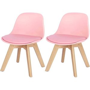 Set van 2 Elegante Kinderstoelen - Roze Design - Voor Peuter en Kleuter - Zithoogte 29 cm