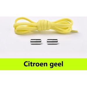 Schoenveters - Citroen geel - Veters plat 0.5 cm - Veters - Elastische veters - Sneakers - Schoenen - Kleding - Sport - Sportschoenen - Accessoires - 100 cm - Veterschoenen dames - Veterschoenen heren - Elastische veters kinderen - Lock laces