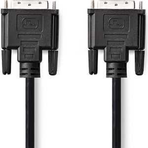 Nedis DVI-Kabel - DVI-D 24+1-Pins Male - DVI-D 24+1-Pins Male - 2560x1600 - Vernikkeld - 10.0 m - Recht - PVC - Zwart - Polybag