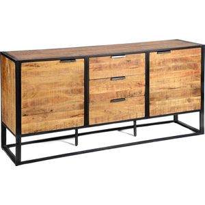 Bolt Edge Luxe Dressoir - Opbergkast voor Woonkamer - Dressoirkast met 2 Deuren en 3 Lades - TV Meubel - 180x45x86cm - Mangohout