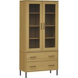 VidaXL-Boekenkast-met-metalen-poten-OSLO-85x35x172,5-cm-hout-bruin