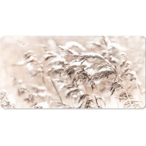 Muismat XXL - Bureau onderlegger - Bureau mat - Winter - Planten - Sneeuw - Natuur - Seizoenen - 80x40 cm - XXL muismat