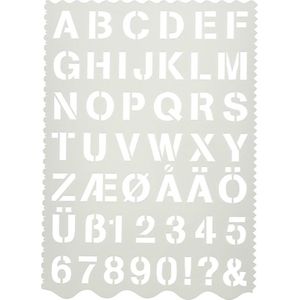 Lettersjablonen - Sjabloon met letters en cijfers - Alfabet - ABC - Cijfers - H:25 mm - 21x29cm