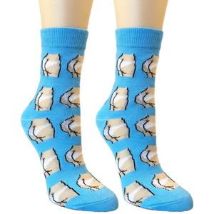 Billen Sokken Blauw - Blue - Bottum - Buttocks - Socks - Sokken - Leuke sokken - Cadeau - Verjaardag cadeau - Vrijgezellenfeest - Vaderdag - Gekke Sokken - Grappige Sokken - Butt