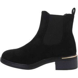 ZoeZo Design - laarzen - enkel laarzen - Chelsea laarzen - suedine - zwart - maat 38 - lage laarzen - klassieke laarzen