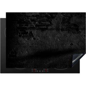 KitchenYeah - Inductie beschermer - Baksteen - Zwart - Beton print - Cement - Betonlook - Inductie fornuis - Inductie mat - 75x52 cm - Kookplaat beschermer - Afdekplaat voor kookplaat - Keuken decoratie aanrecht