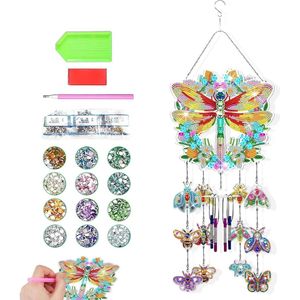 Dubbelzijdige 5D hangende diamant-schilderij zonnevanger - kristal diamond painting - volwassenen en kinderen - zelf maken - diamantschilderij windgong - tuin en woondecoratie